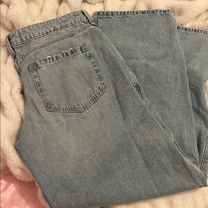 Hollister Light Blue Low-Rise Taper Baggy Jeans
